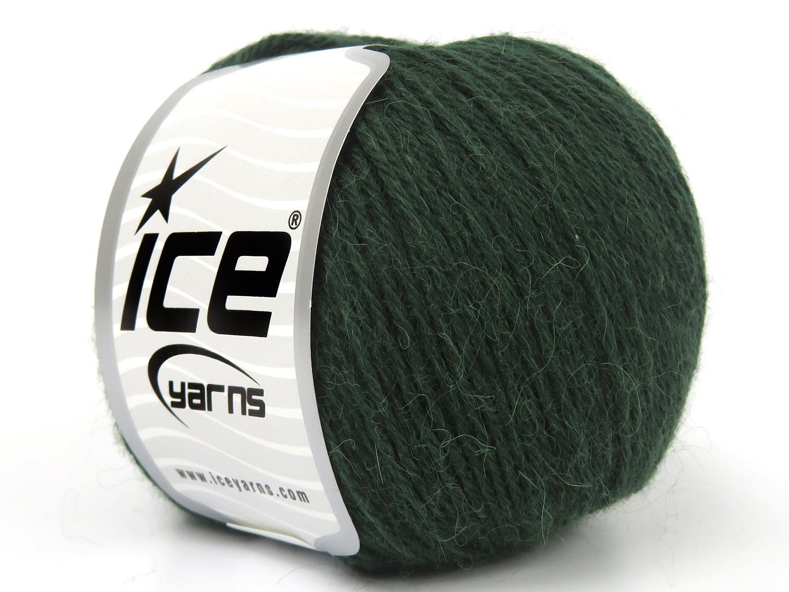 Lot of 4 Skeins Ice Yarns BABY ALPACA (45% Superwash Extrafine Merino Wool) Yarn Dark Green