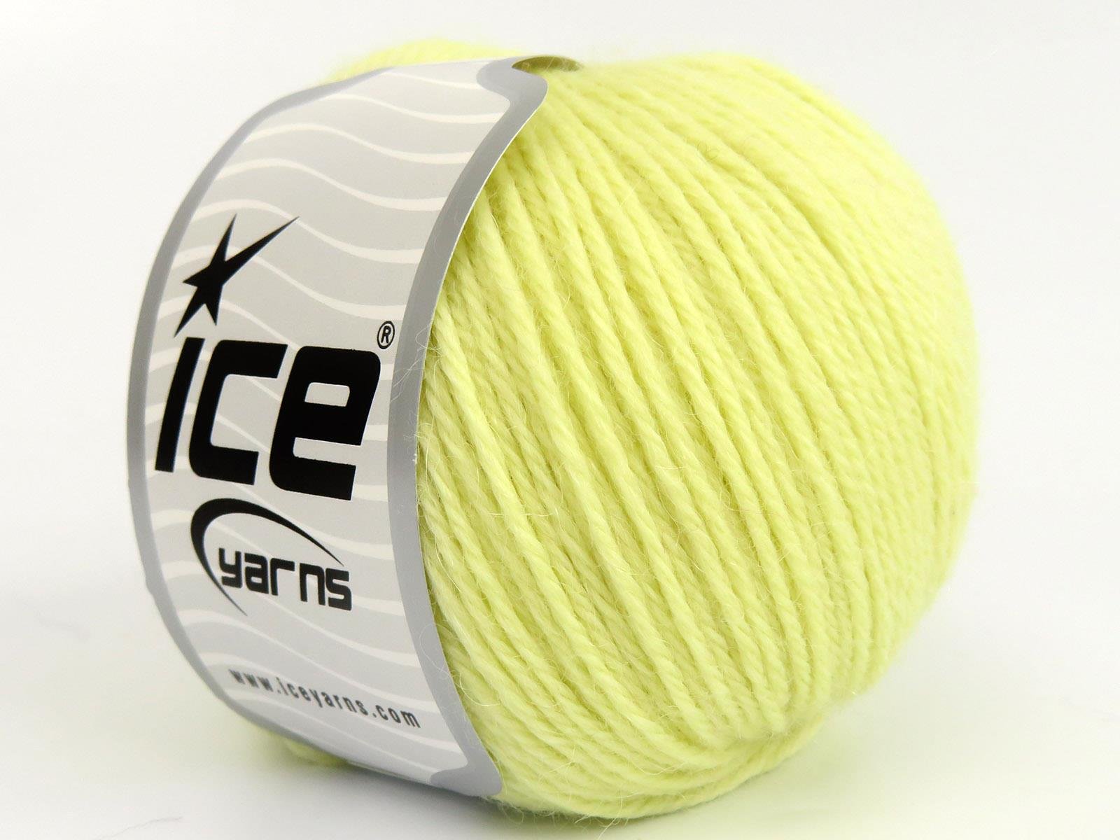 Lot of 4 Skeins Ice Yarns BABY ALPACA (45% Superwash Extrafine Merino Wool) Yarn Light Yellow