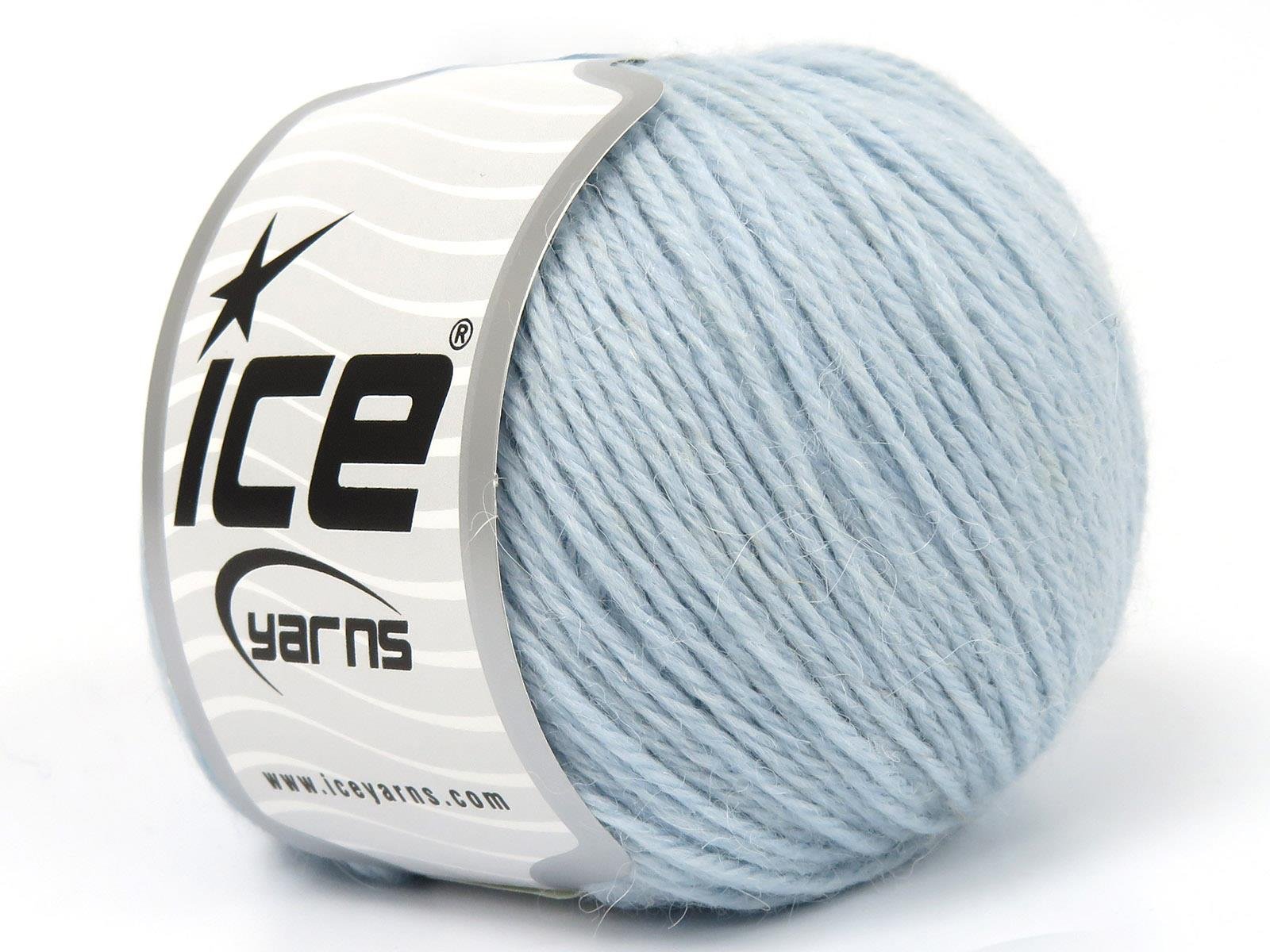 Lot of 4 Skeins Ice Yarns BABY ALPACA (45% Superwash Extrafine Merino Wool) Yarn Baby Blue