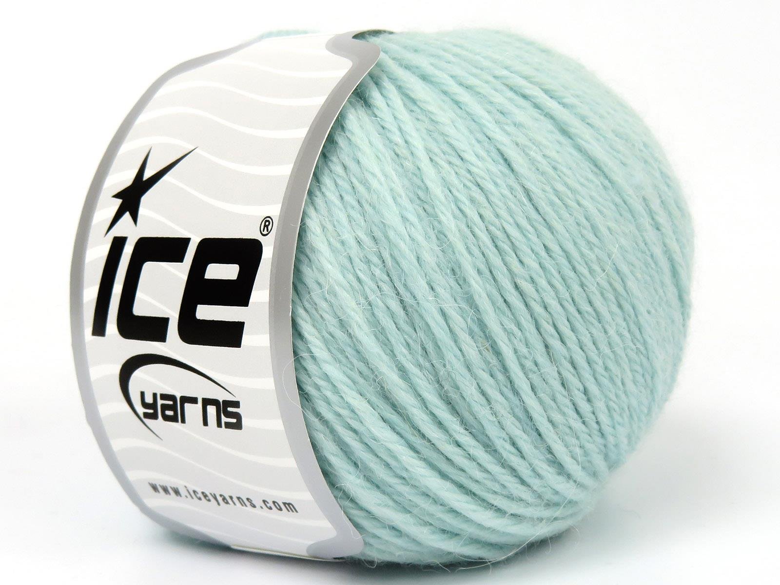 Lot of 4 Skeins Ice Yarns BABY ALPACA (45% Superwash Extrafine Merino Wool) Yarn Mint Green