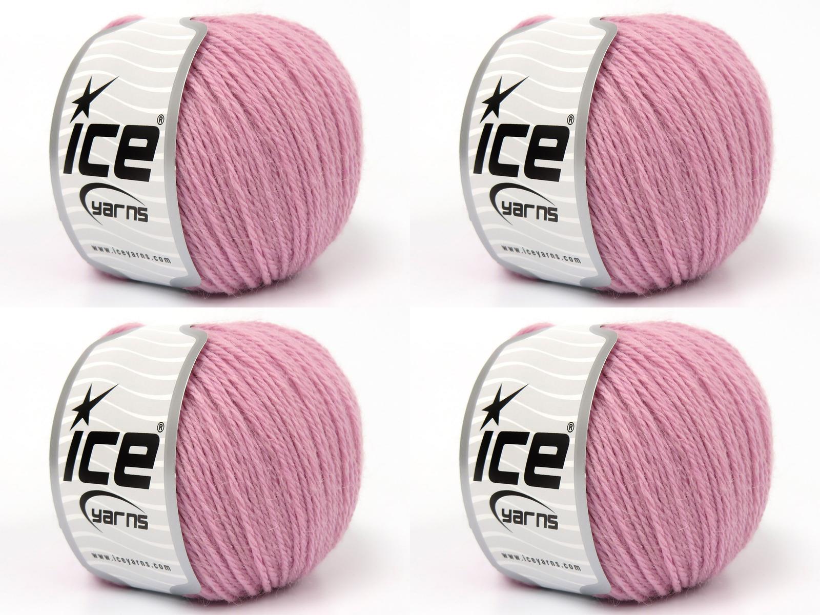 Lot of 4 Skeins Ice Yarns BABY ALPACA (45% Superwash Extrafine Merino Wool) Yarn Baby Pink