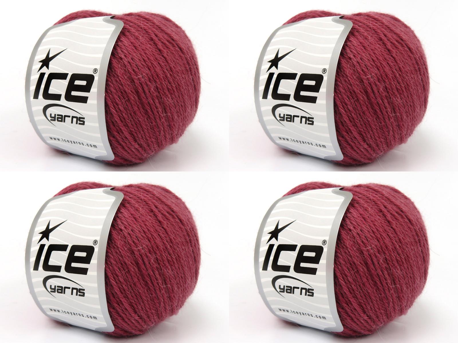 Lot of 4 Skeins Ice Yarns BABY ALPACA (45% Superwash Extrafine Merino Wool) Yarn Orchid