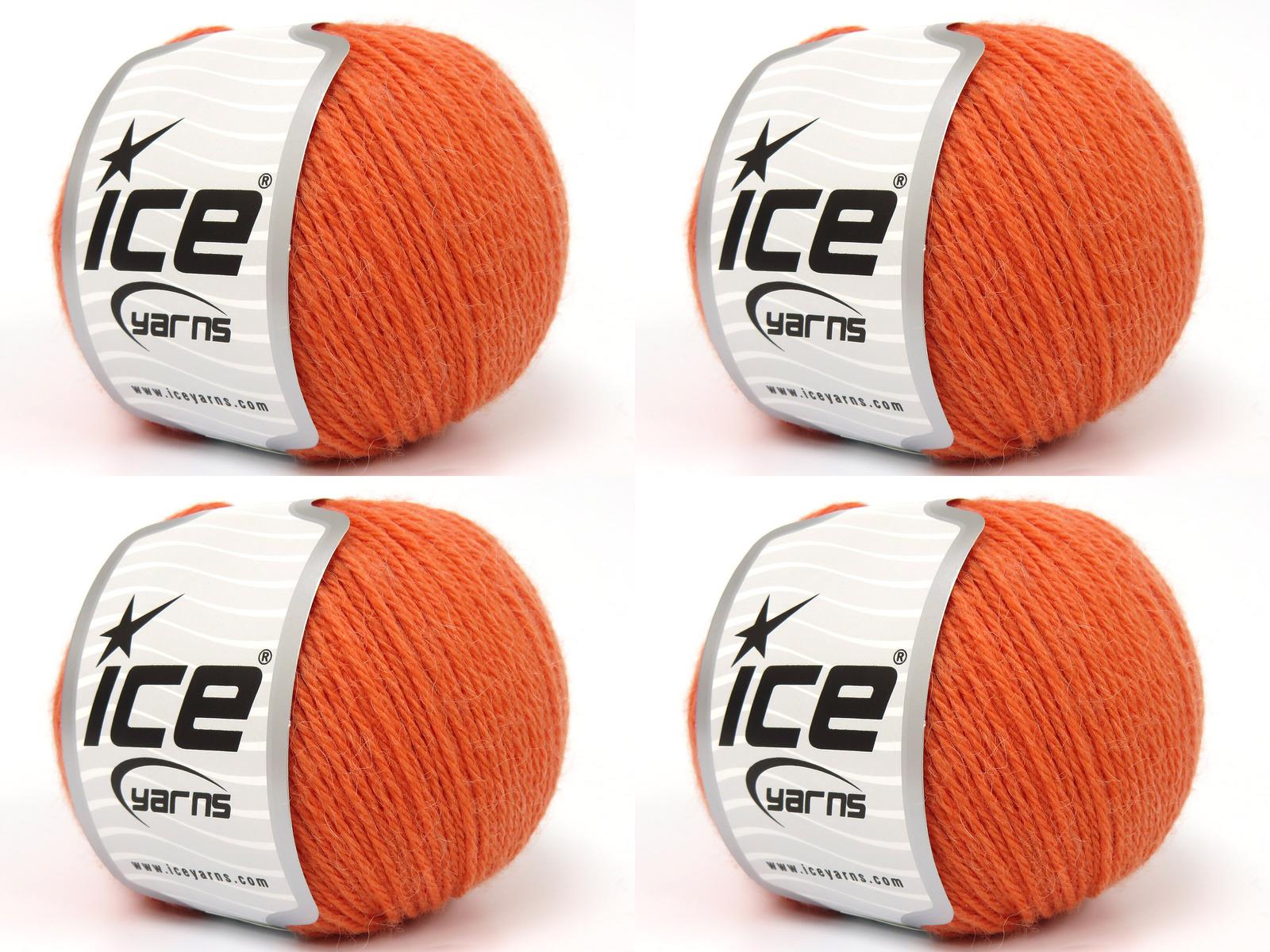 Lot of 4 Skeins Ice Yarns BABY ALPACA (45% Superwash Extrafine Merino Wool) Yarn Orange
