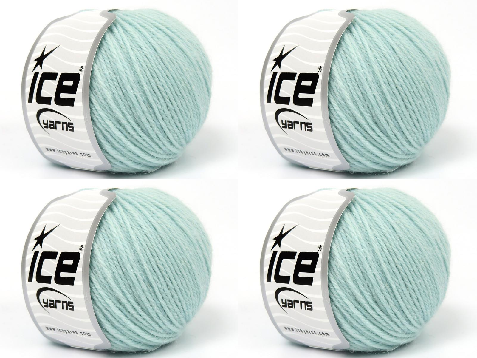 Lot of 4 Skeins Ice Yarns BABY ALPACA (45% Superwash Extrafine Merino Wool) Yarn Mint Green