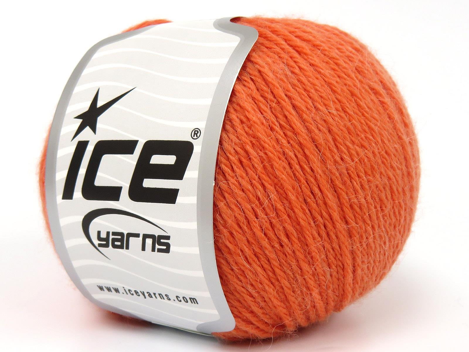 Lot of 4 Skeins Ice Yarns BABY ALPACA (45% Superwash Extrafine Merino Wool) Yarn Orange