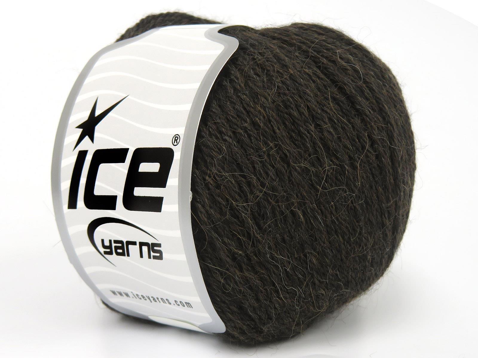 Lot of 4 Skeins Ice Yarns BABY ALPACA NATURAL COLORS (55% Baby Alpaca 45% Superwash Extrafine Merino Wool) Yarn Dark Brown