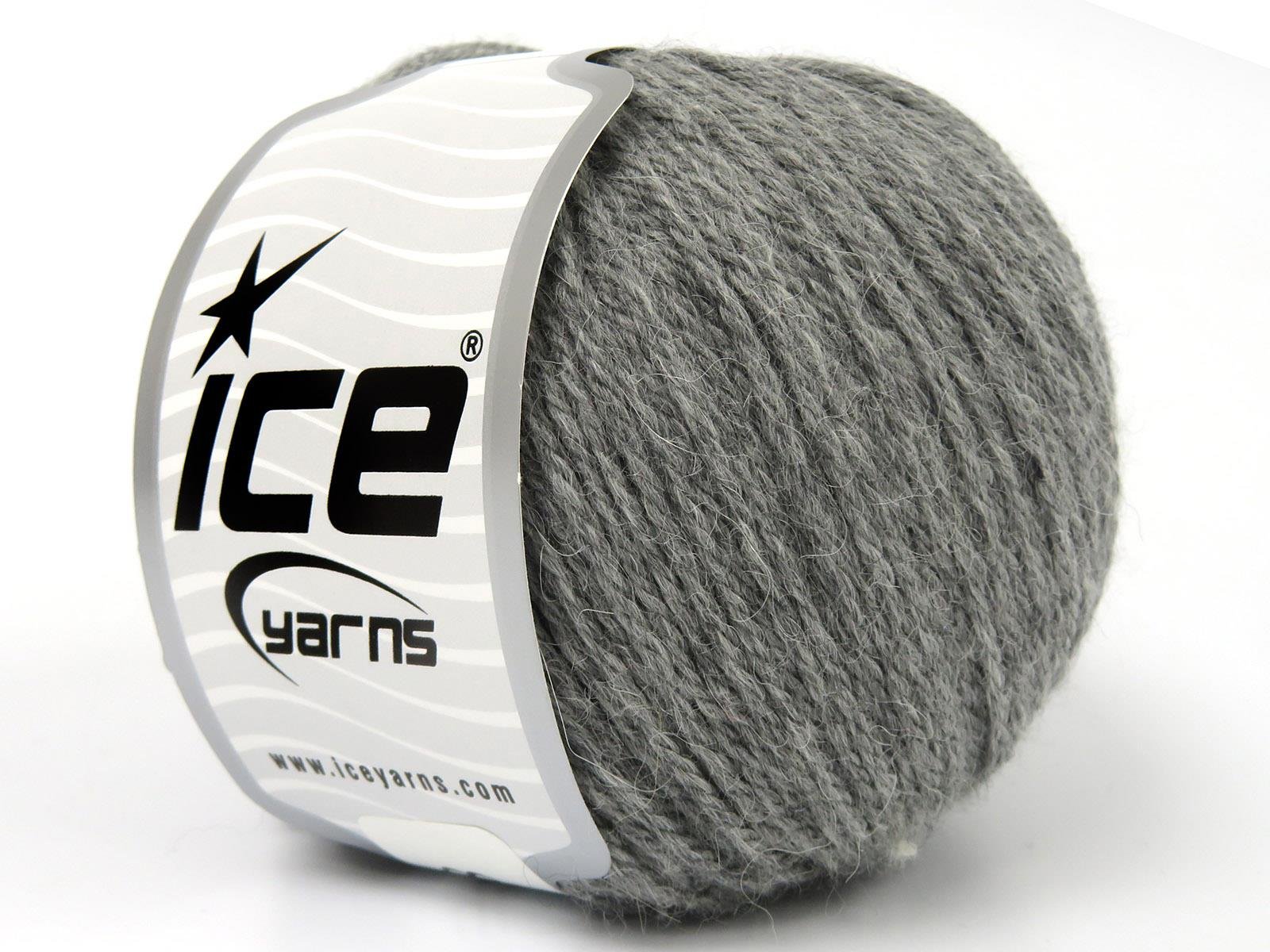 Lot of 4 Skeins Ice Yarns BABY ALPACA NATURAL COLORS (45% Superwash Extrafine Merino Wool) Yarn Grey