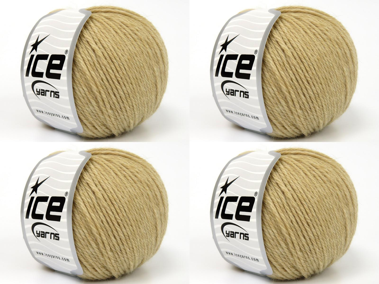 Lot of 4 Skeins Ice Yarns BABY ALPACA NATURAL COLORS (55% Baby Alpaca 45% Superwash Extrafine Merino Wool) Yarn Milky Brown