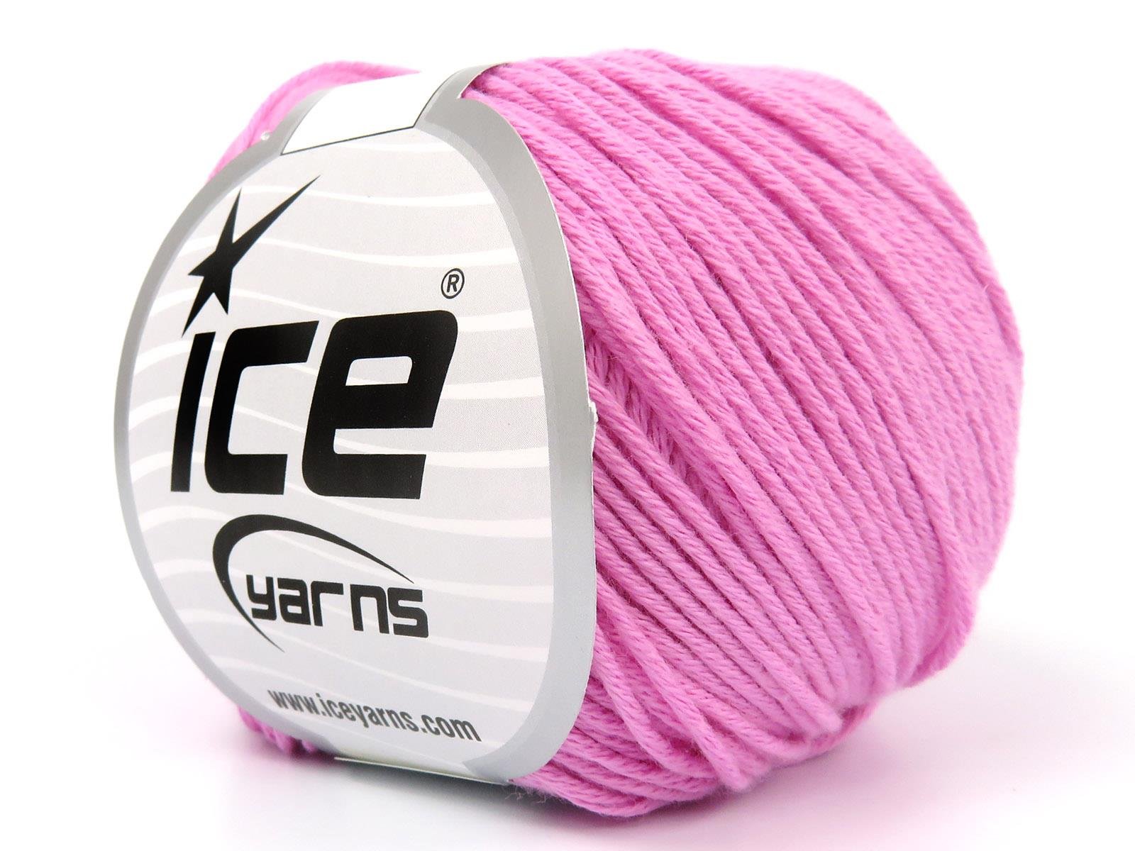 Lot of 4 Skeins Ice Yarns ORGANIC BABY COTTON (100% Organic Cotton) Yarn Baby Pink
