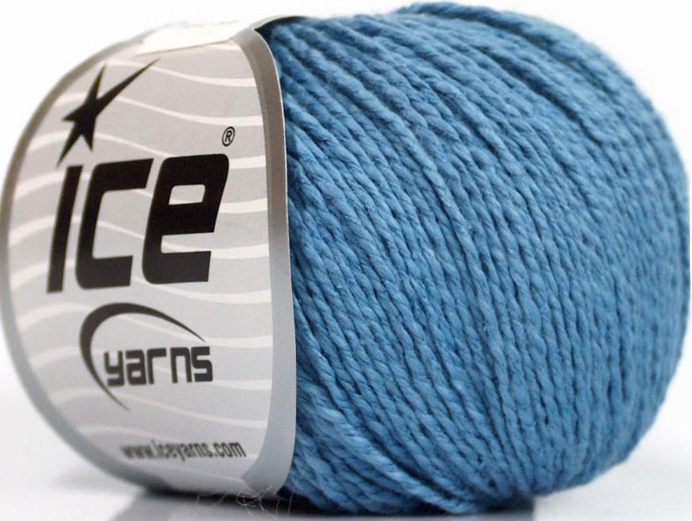 Lot of 4 Skeins Ice Yarns SILK COTTON (32% Silk 68% Cotton) Yarn Blue