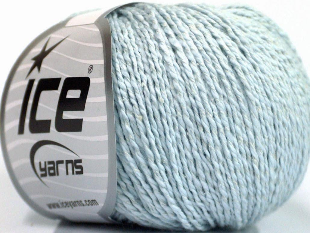 Lot of 4 Skeins Ice Yarns SILK COTTON (32% Silk 68% Cotton) Yarn Baby Blue