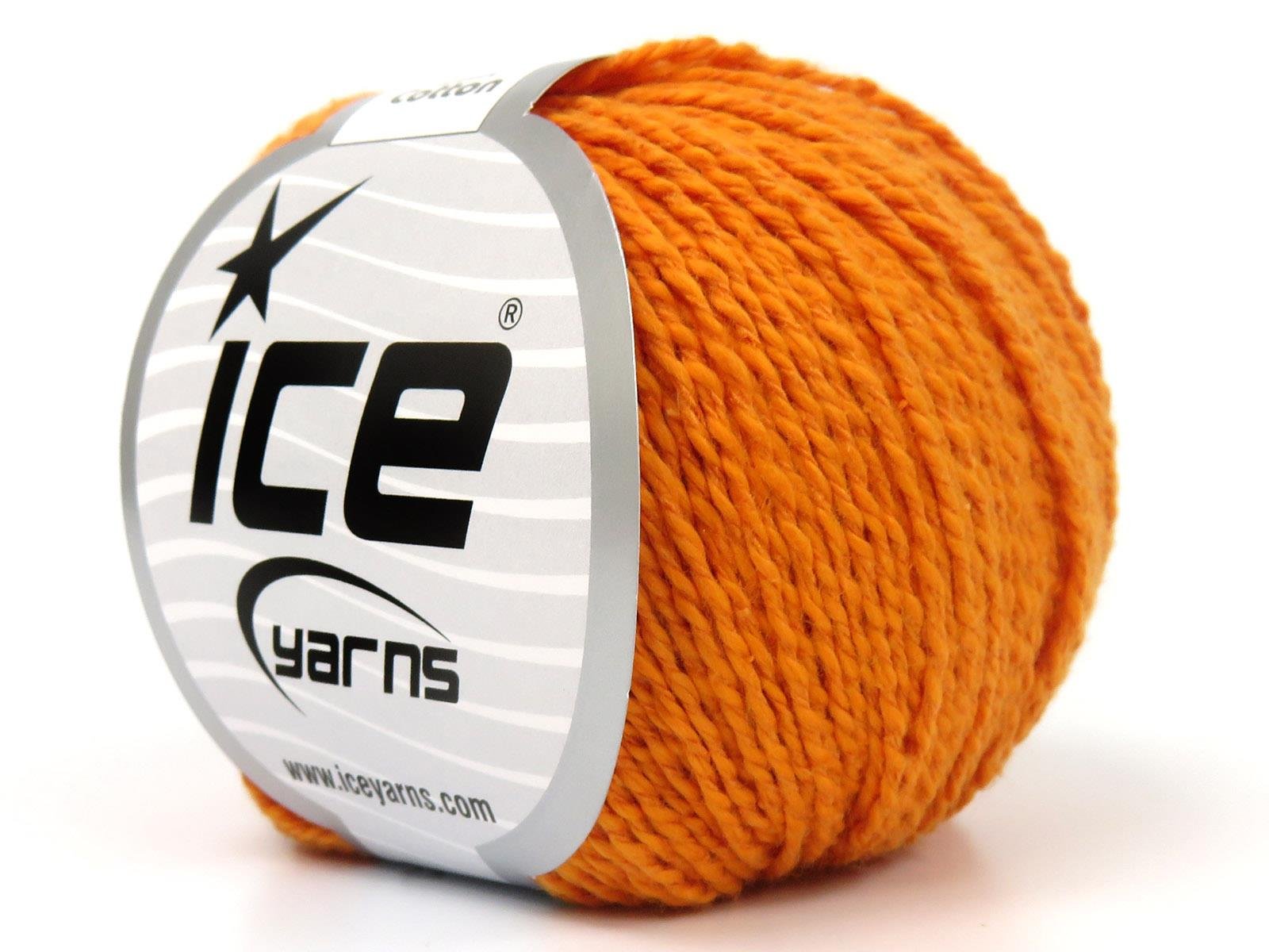 Lot of 4 Skeins Ice Yarns SILK COTTON (32% Silk 68% Cotton) Yarn Orange