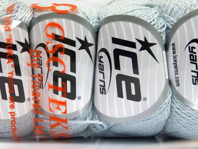 Lot of 4 Skeins Ice Yarns SILK COTTON (32% Silk 68% Cotton) Yarn Baby Blue