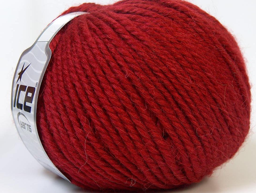 Lot of 4 x 100gr Skeins ICE ALPACA BULKY (25% Alpaca 35% Wool) Yarn Dark Red