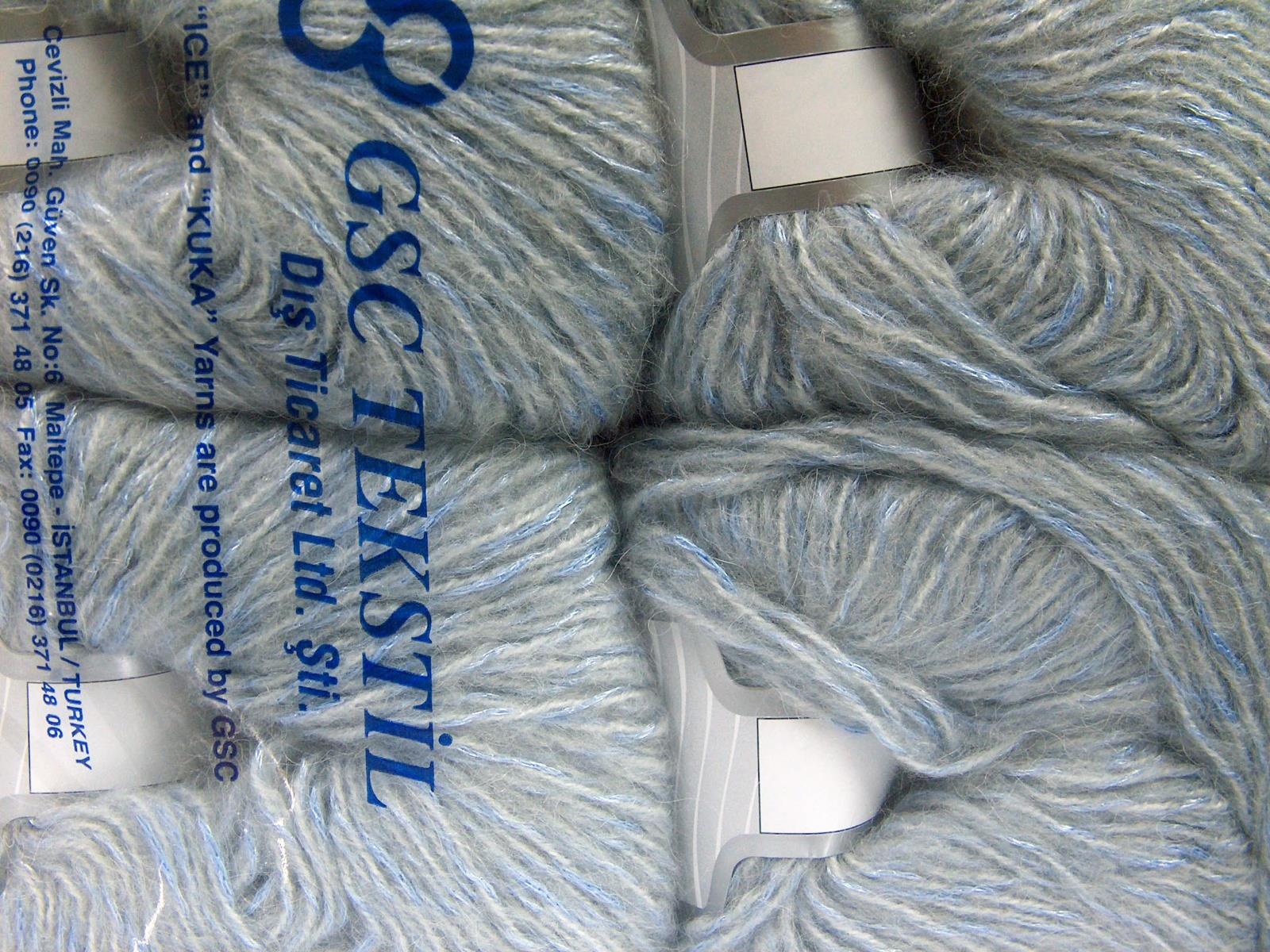 Lot of 4 x 100gr Skeins Ice Yarns ALPACA SHINE (19% Alpaca) Yarn Light Grey Light Blue