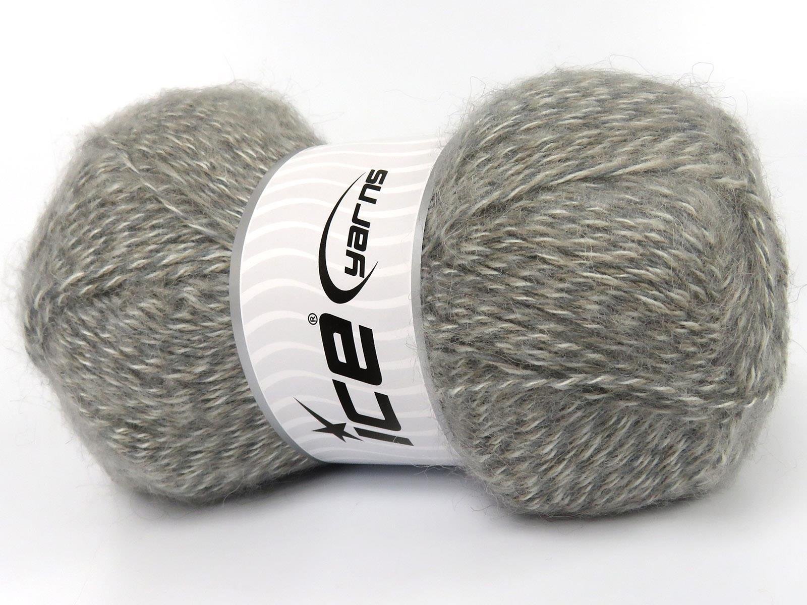 Lot of 4 x 100gr Skeins Ice Yarns ANGORA (10% Mohair 15% Wool) Yarn Grey White Camel