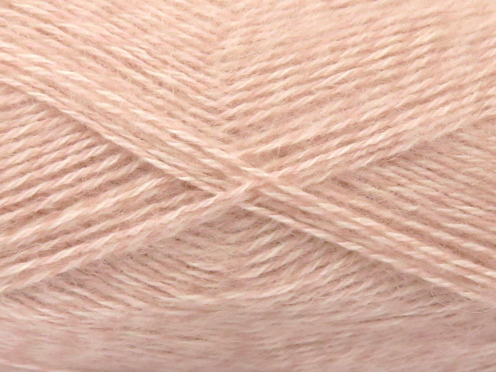 Lot of 4 x 100gr Skeins Ice Yarns ANGORA (10% Mohair 15% Wool) Yarn Light Pink White