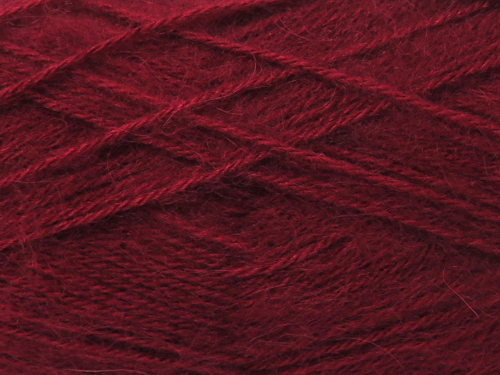 Lot of 4 x 100gr Skeins Ice Yarns ANGORA (10% Mohair 15% Wool) Yarn Burgundy