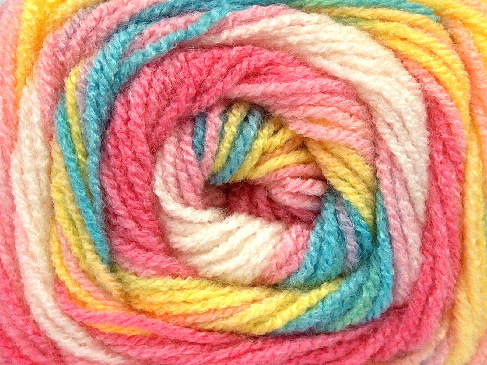 Lot of 4 x 100gr Skeins Ice Yarns BABY BATIK Hand Knitting Yarn Rainbow