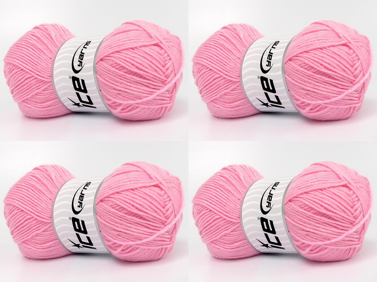 Lot of 4 x 100gr Skeins Ice Yarns BABY DREAM Hand Knitting Yarn Baby Pink