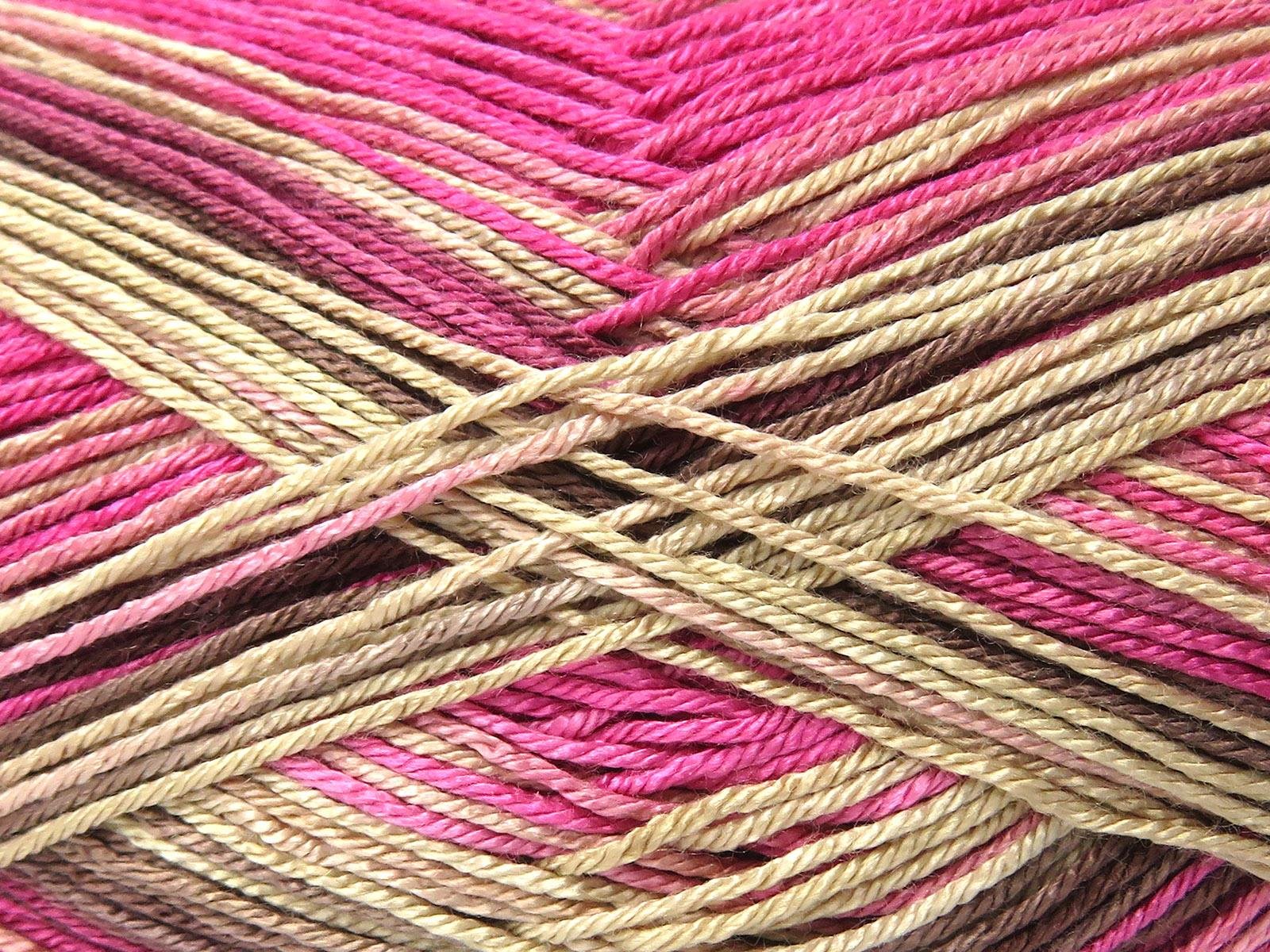 Lot of 4 x 100gr Skeins Ice Yarns BISCUIT Yarn Brown Shades Pink Shades