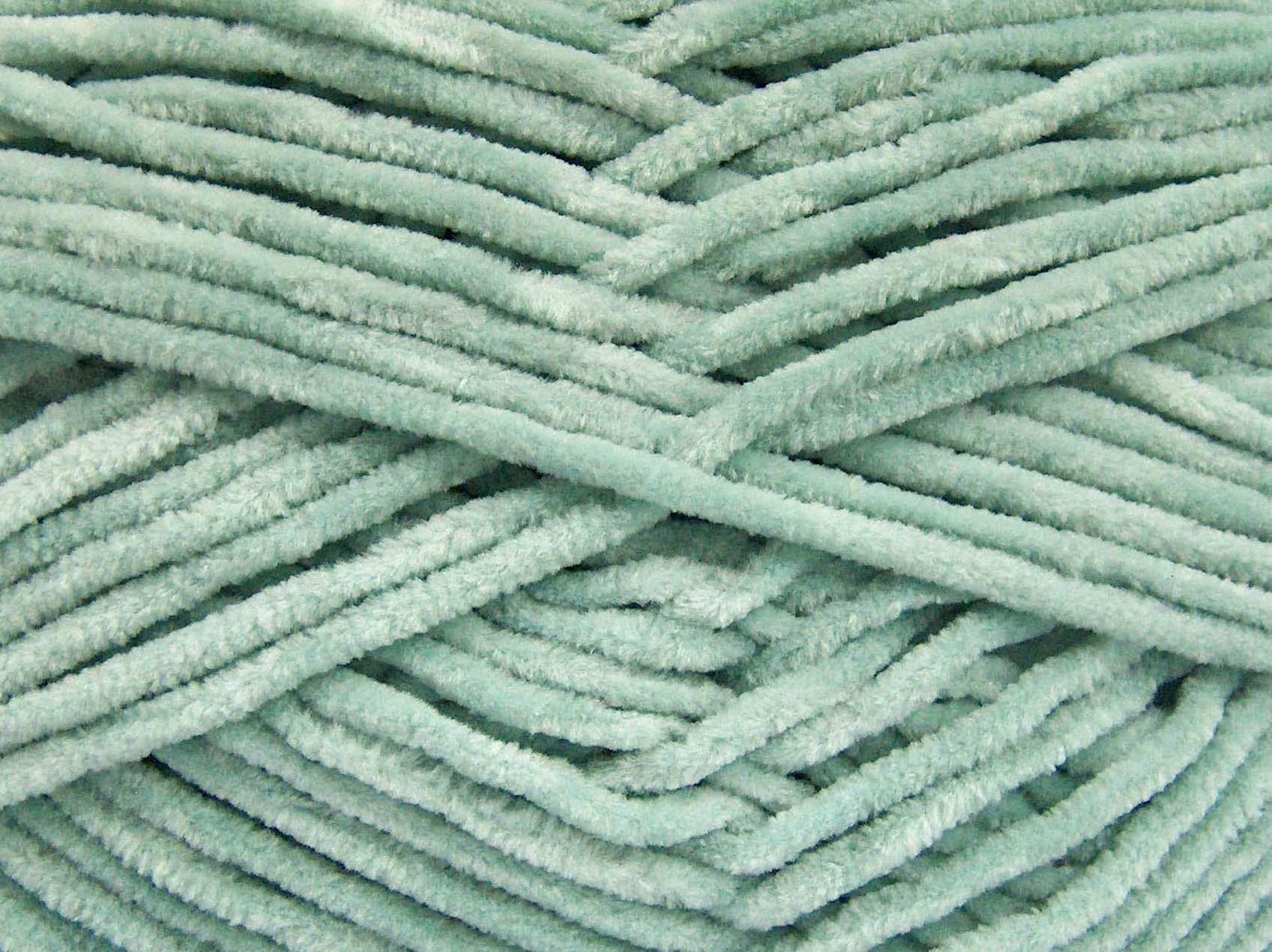 Lot of 4 x 100gr Skeins Ice Yarns CHENILLE BABY LIGHT (100% MicroFiber) Yarn Mint Green