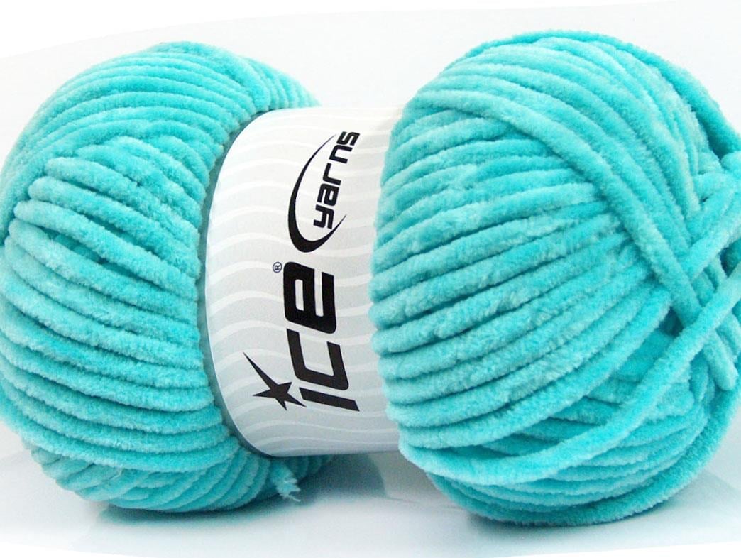 Lot of 4 x 100gr Skeins Ice Yarns CHENILLE BABY (100% MicroFiber) Yarn Turquoise