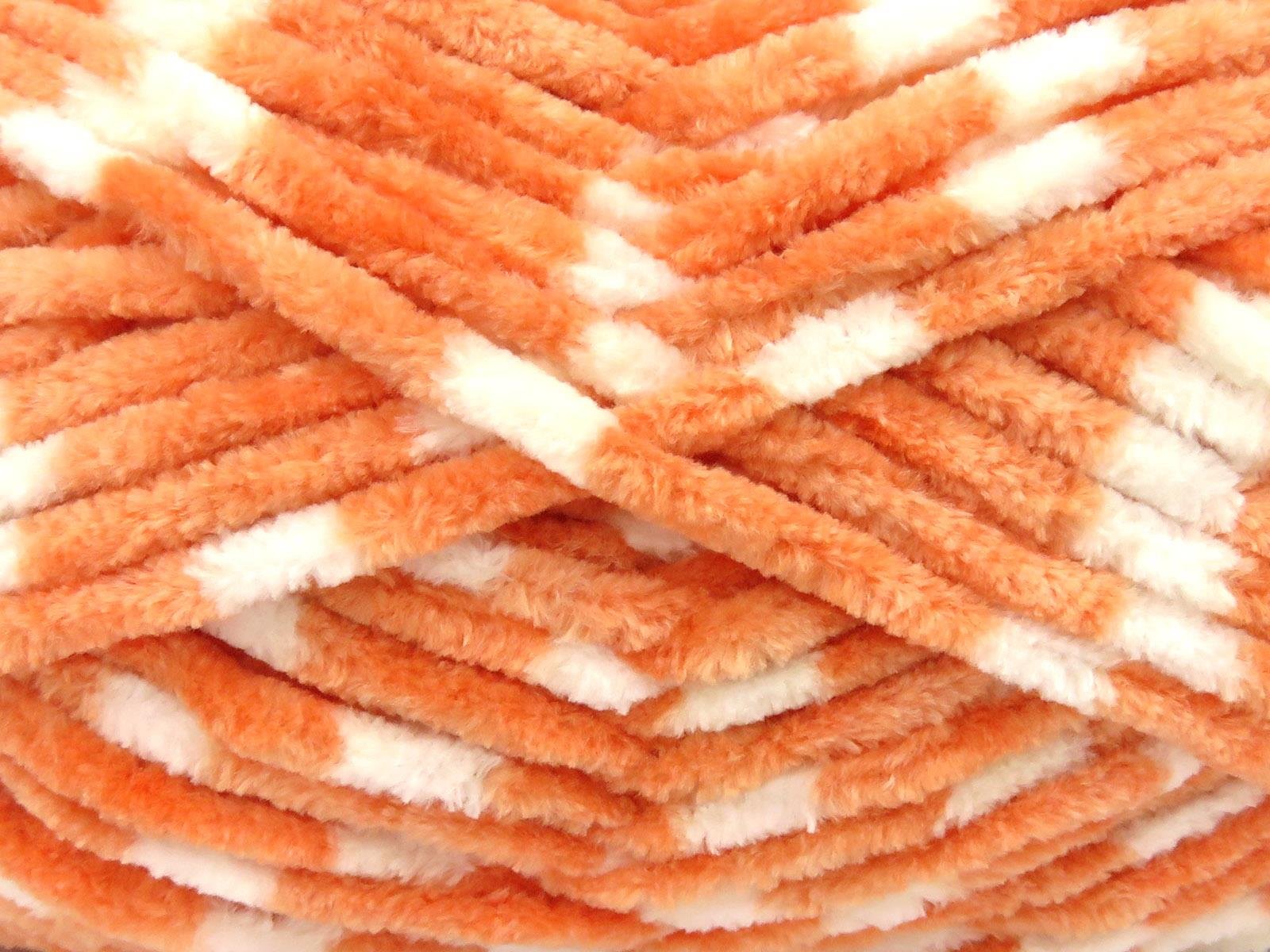 Lot of 4 x 100gr Skeins Ice Yarns CHENILLE BABY COLORS (100% MicroFiber) Yarn Salmon White