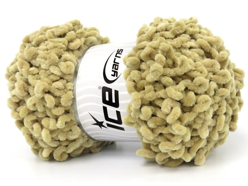 Lot of 4 x 100gr Skeins Ice Yarns CHENILLE BOUCLERON Yarn Dark Beige