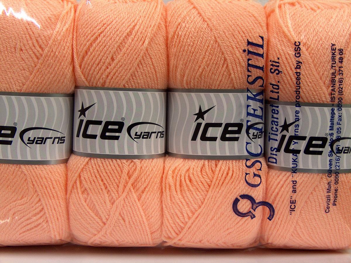Lot of 4 x 100gr Skeins Ice Yarns CLASSIC DK Hand Knitting Yarn Light Salmon