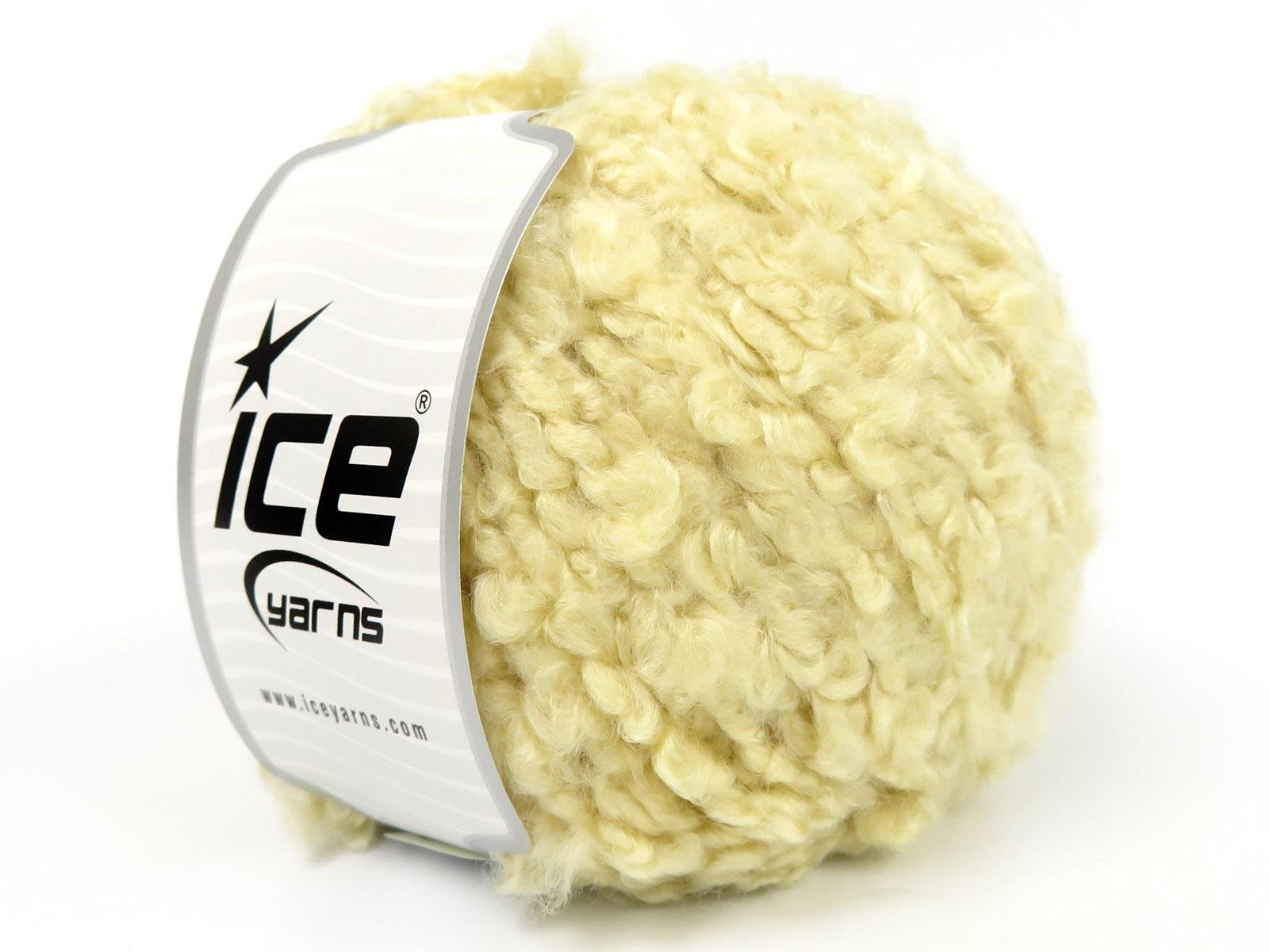 Lot of 4 x 100gr Skeins Ice Yarns CLOUDY Hand Knitting Yarn Dark Cream