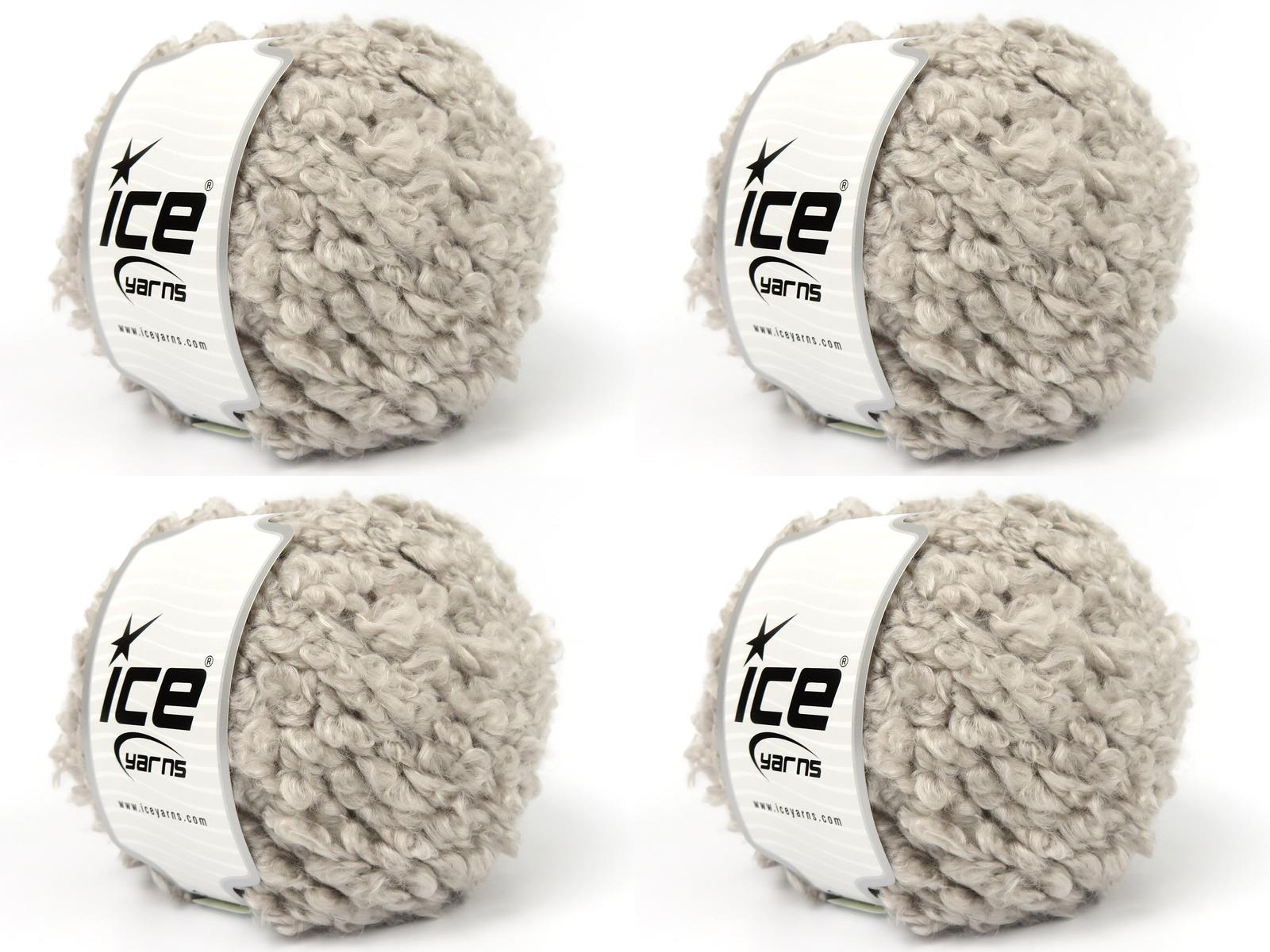 Lot of 4 x 100gr Skeins Ice Yarns CLOUDY Hand Knitting Yarn Light Camel