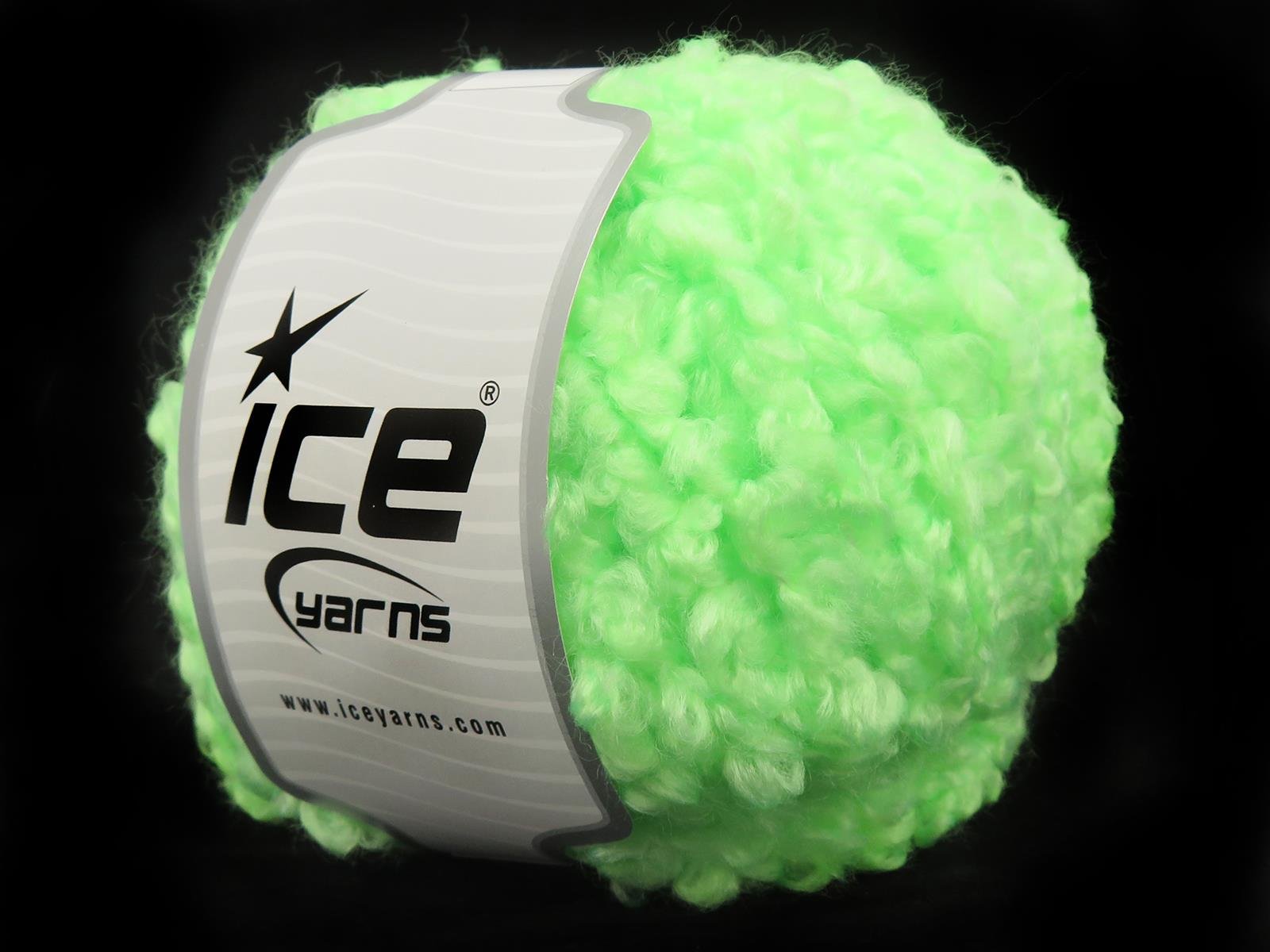 Lot of 4 x 100gr Skeins Ice Yarns CLOUDY Hand Knitting Yarn Neon Green