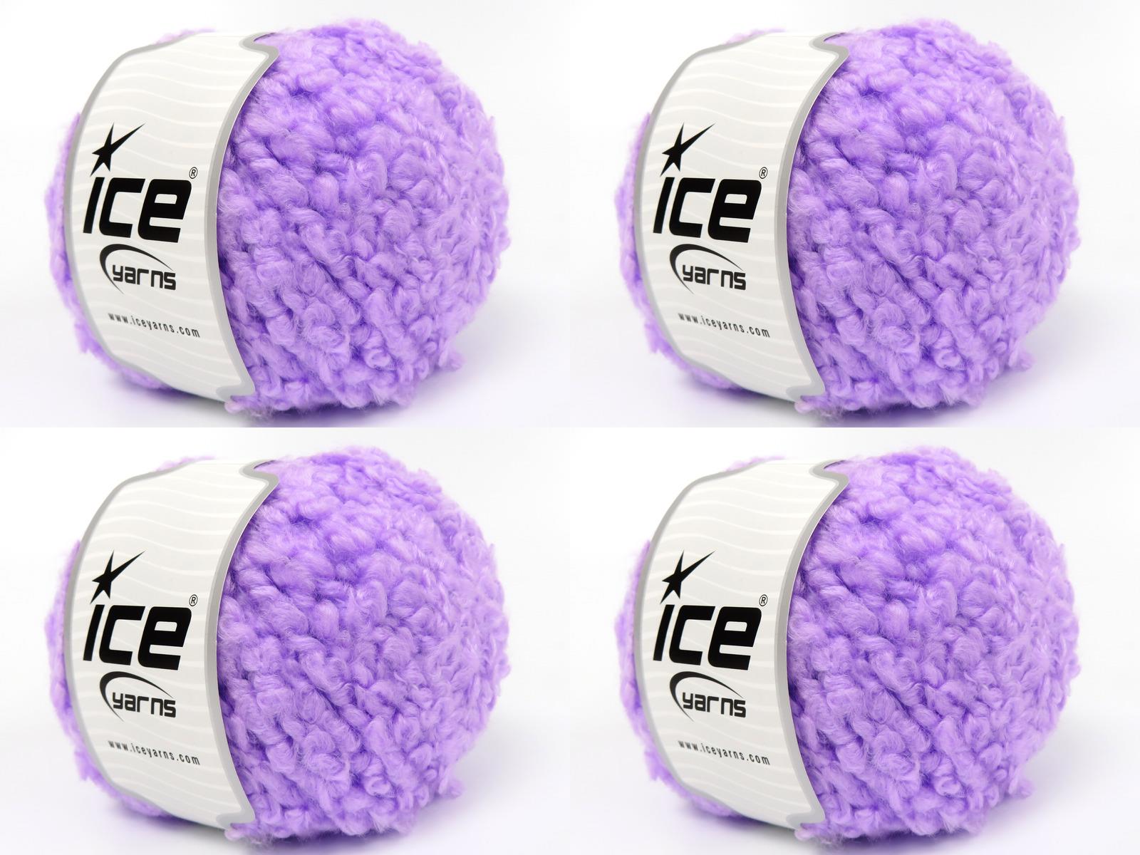 Lot of 4 x 100gr Skeins Ice Yarns CLOUDY Hand Knitting Yarn Lilac
