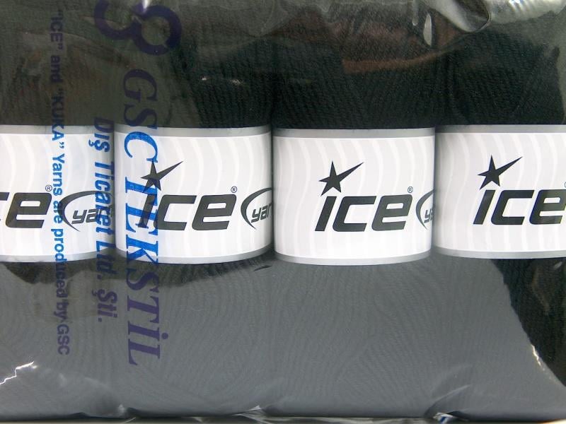 Lot of 4 x 100gr Skeins Ice Yarns ELITE WOOL (30% Wool) Yarn Black