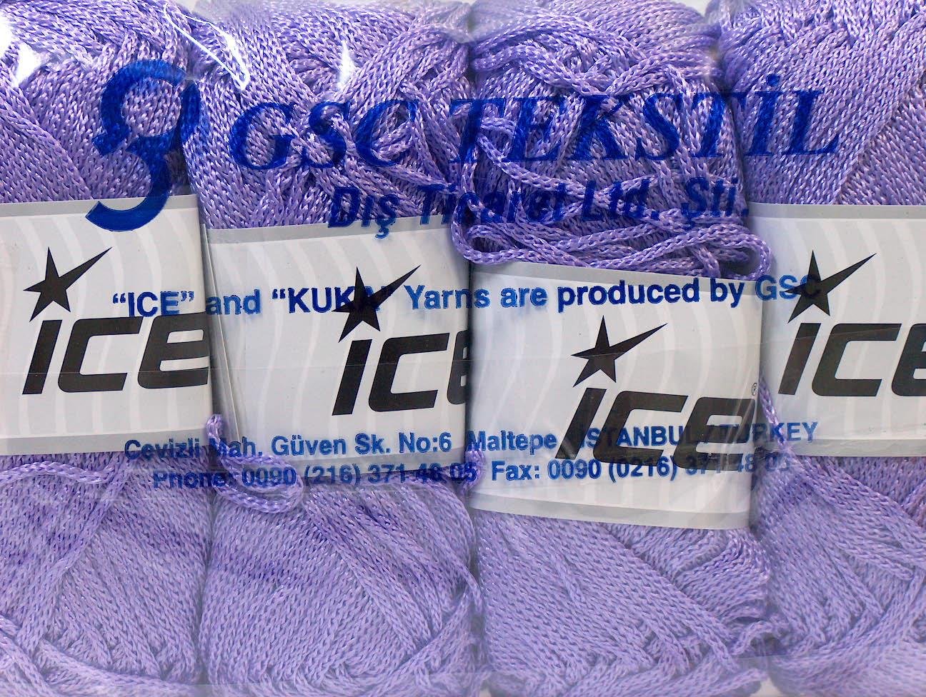 Lot of 4 x 100gr Skeins Ice Yarns MACRAME CORD Hand Knitting Yarn Lilac