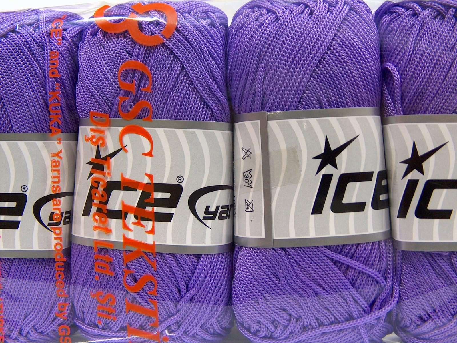 Lot of 4 x 100gr Skeins Ice Yarns MACRAME CORD Hand Knitting Yarn Lilac