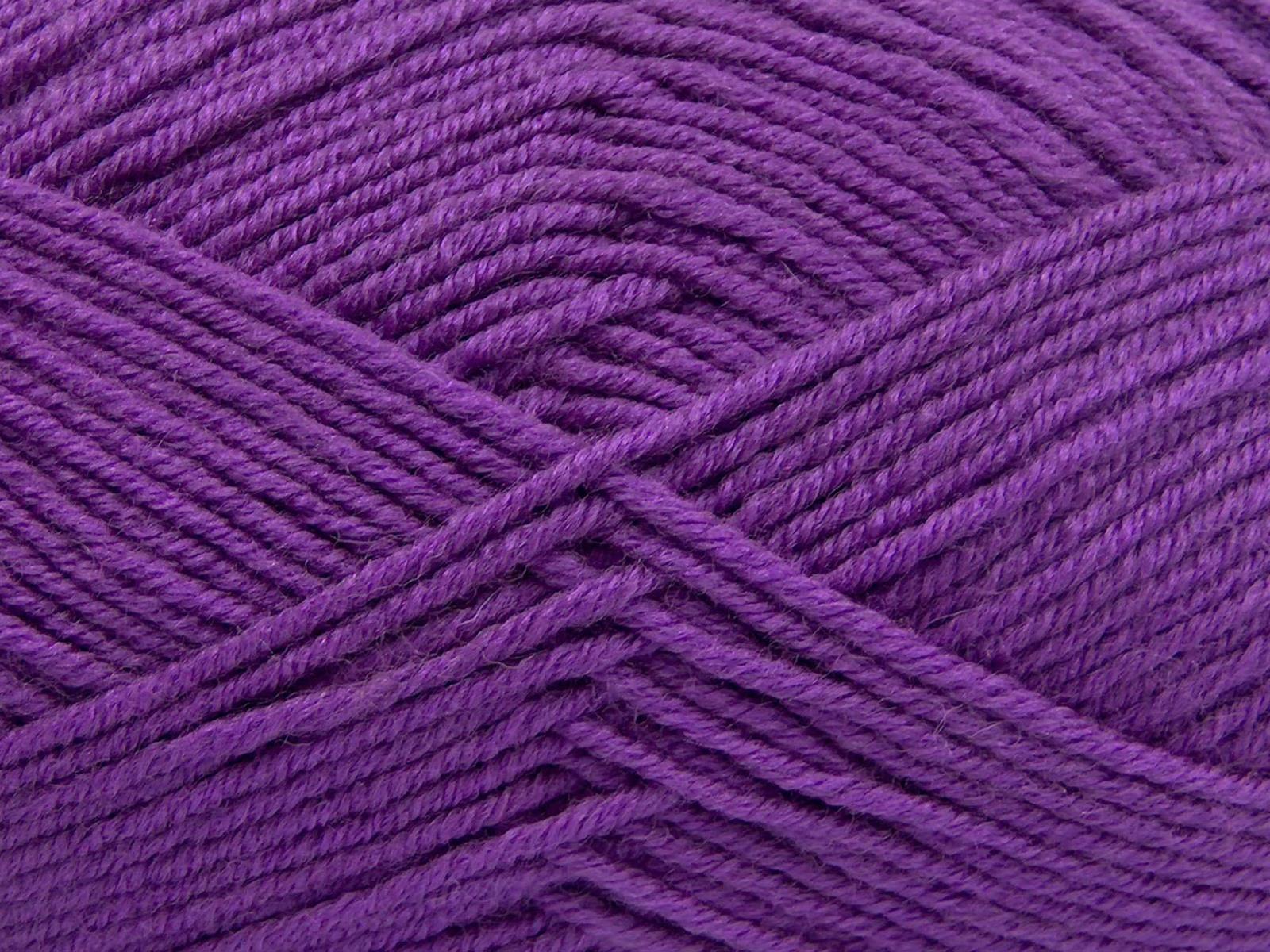 Lot of 4 x 100gr Skeins Ice Yarns MERINOS LIGHT Hand Knitting Yarn Purple