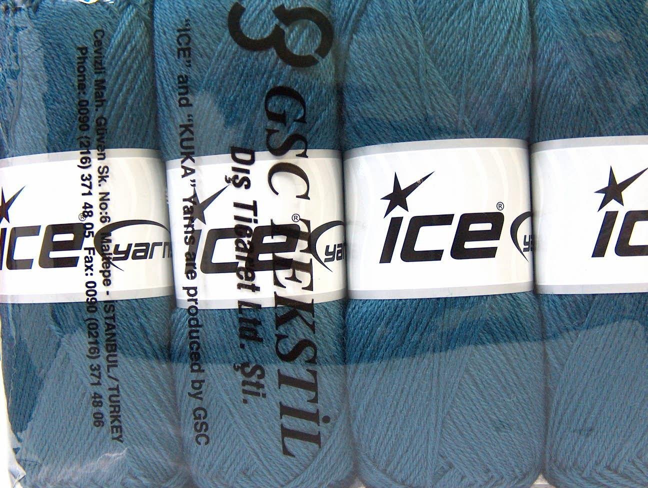 Lot of 4 x 100gr Skeins Ice Yarns MERINO GOLD (60% Merino Wool) Yarn SlateGrey