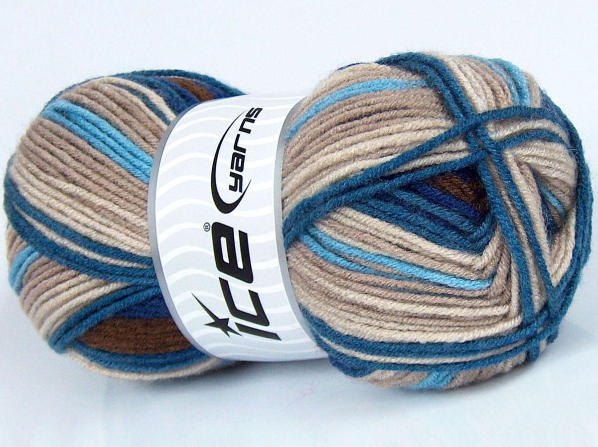 Lot of 4 x 100gr Skeins Ice Yarns NICE BABY Yarn Blue Shades Beige Shades