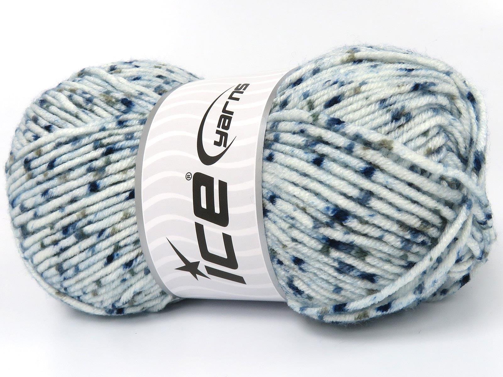 Lot of 4 x 100gr Skeins Ice Yarns NICE BABY TWEED Yarn Blue Shades Camel Green