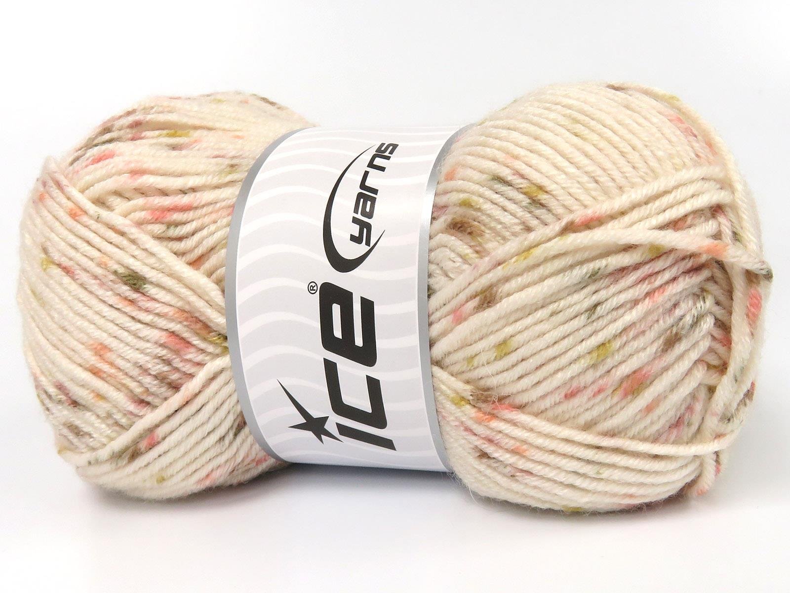 Lot of 4 x 100gr Skeins Ice Yarns NICE BABY TWEED Yarn Salmon Shades Camel Shades