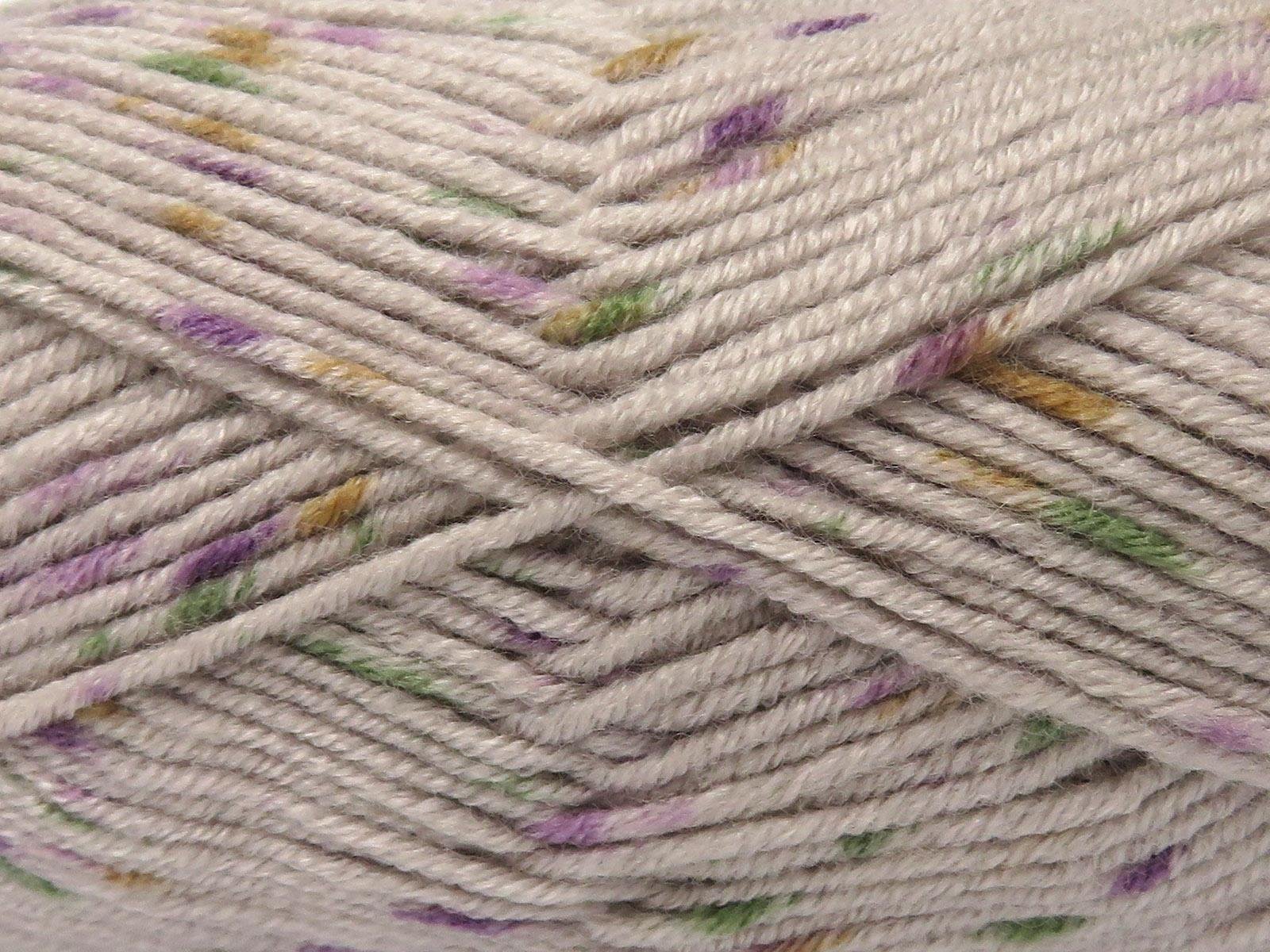 Lot of 4 x 100gr Skeins Ice Yarns NICE BABY TWEED Yarn Light Camel Gold Green Lilac