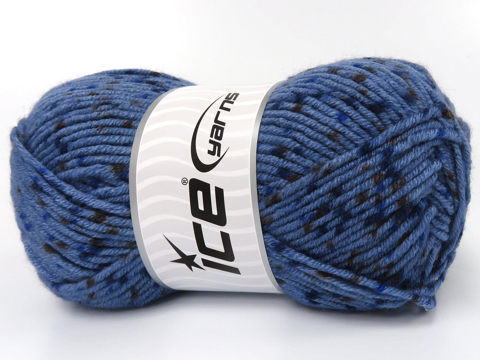 Lot of 4 x 100gr Skeins Ice Yarns NICE BABY TWEED Yarn Blue Shades Brown Shades