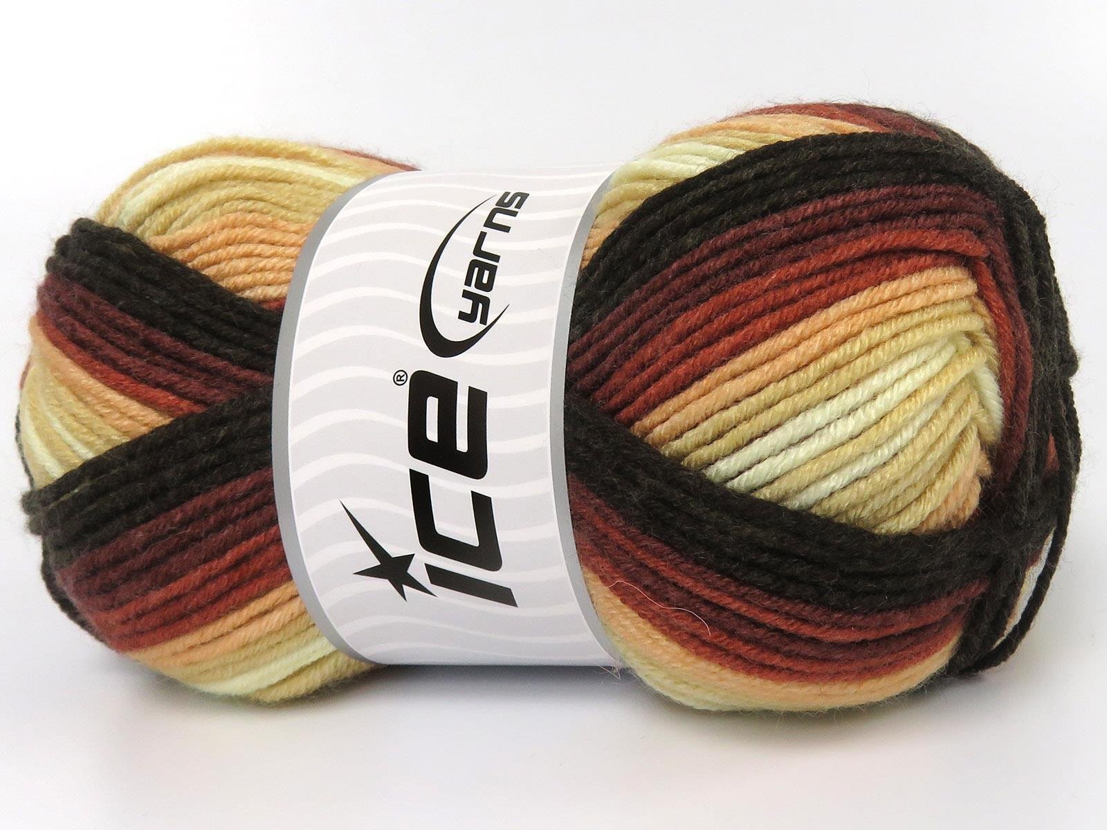 Lot of 4 x 100gr Skeins Ice Yarns NICE BABY Yarn Brown Shades Cream Shades