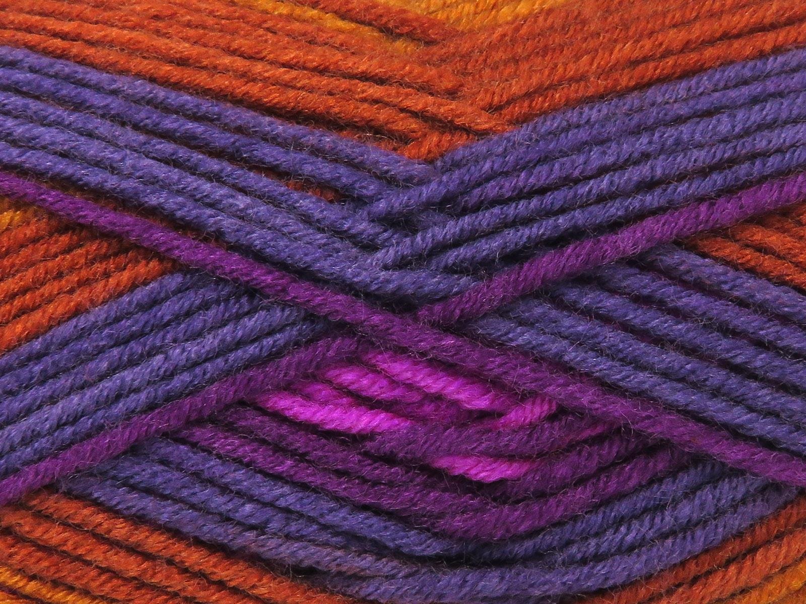 Lot of 4 x 100gr Skeins Ice Yarns NICE BABY Yarn Purple Shades Gold Shades