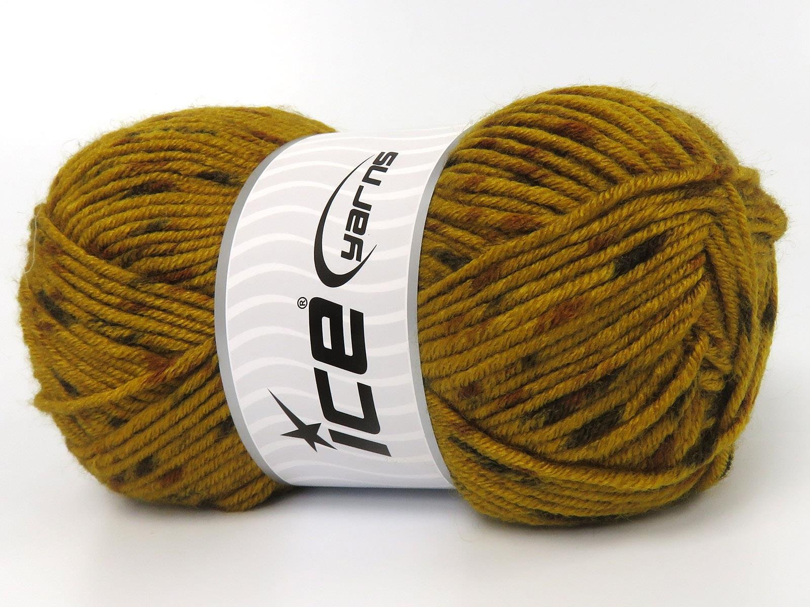 Lot of 4 x 100gr Skeins Ice Yarns NICE BABY TWEED Yarn Gold Shades Brown