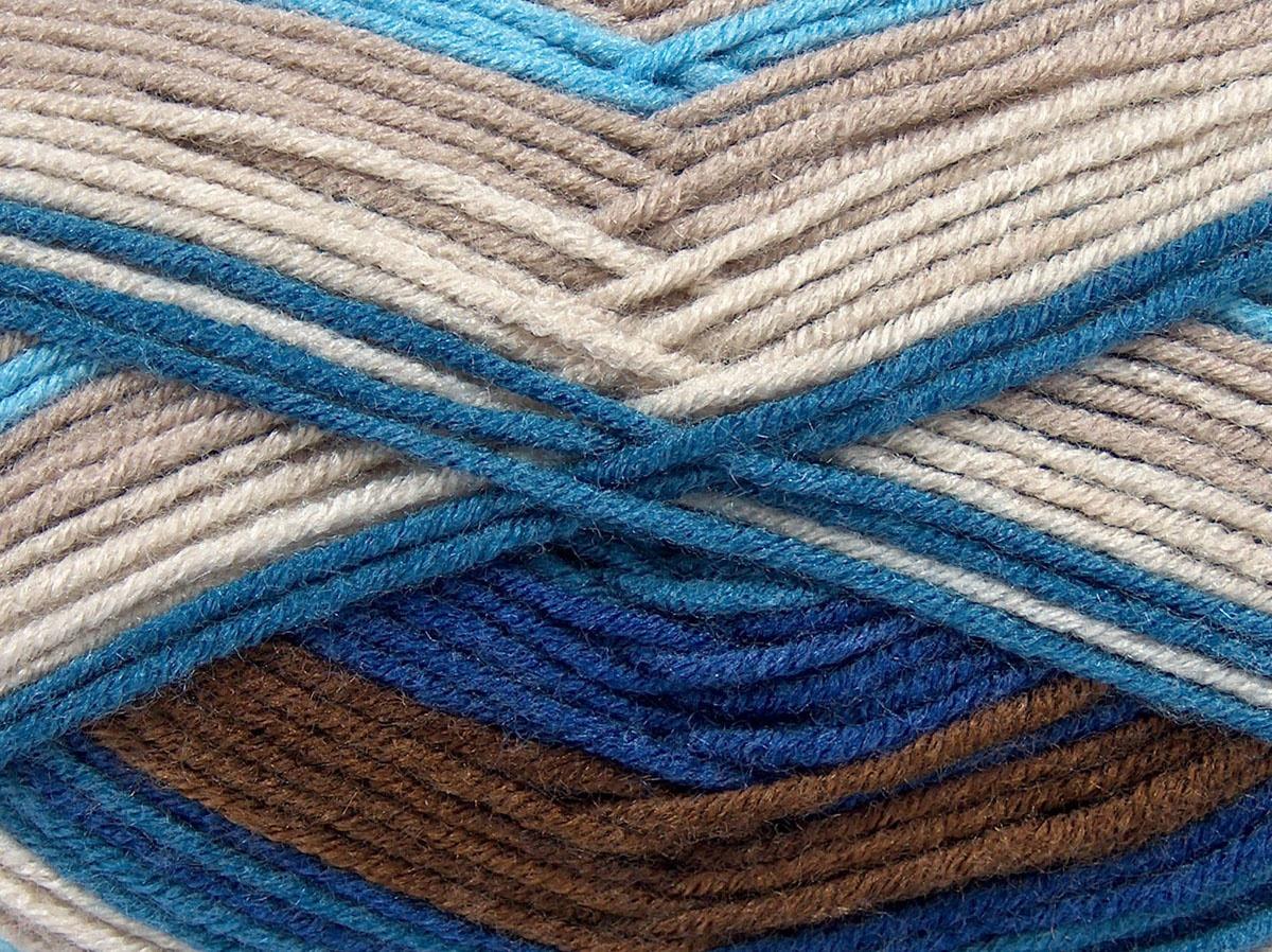 Lot of 4 x 100gr Skeins Ice Yarns NICE BABY Yarn Blue Shades Beige Shades