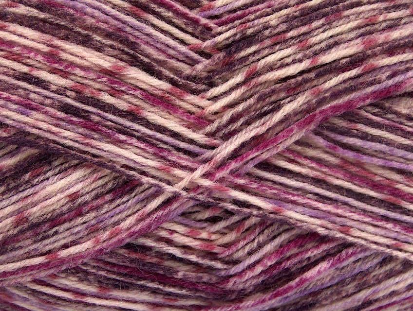 Lot of 4 x 100gr Skeins Ice Yarns PRINT SOCK (75% Superwash Wool) Yarn Lilac Shades Purple