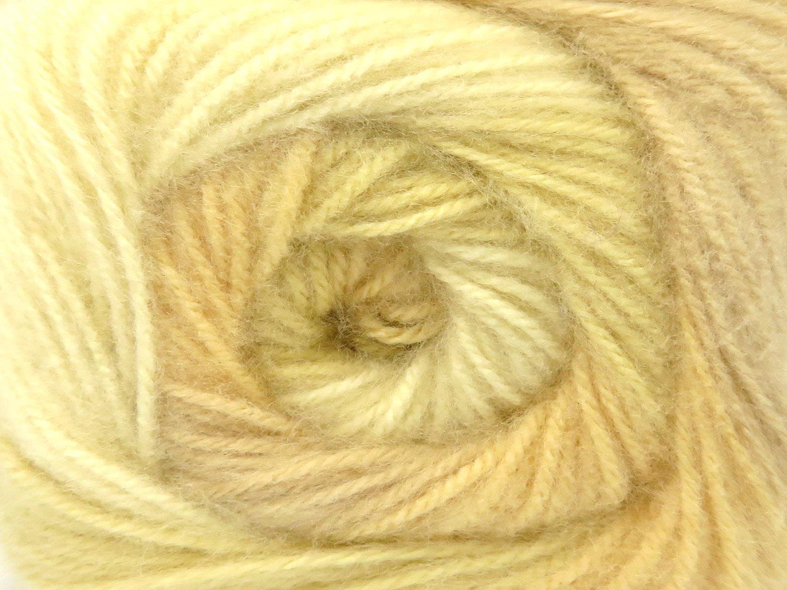 Lot of 4 x 100gr Skeins Ice Yarns SHAGGY Hand Knitting Yarn Dark Cream Shades